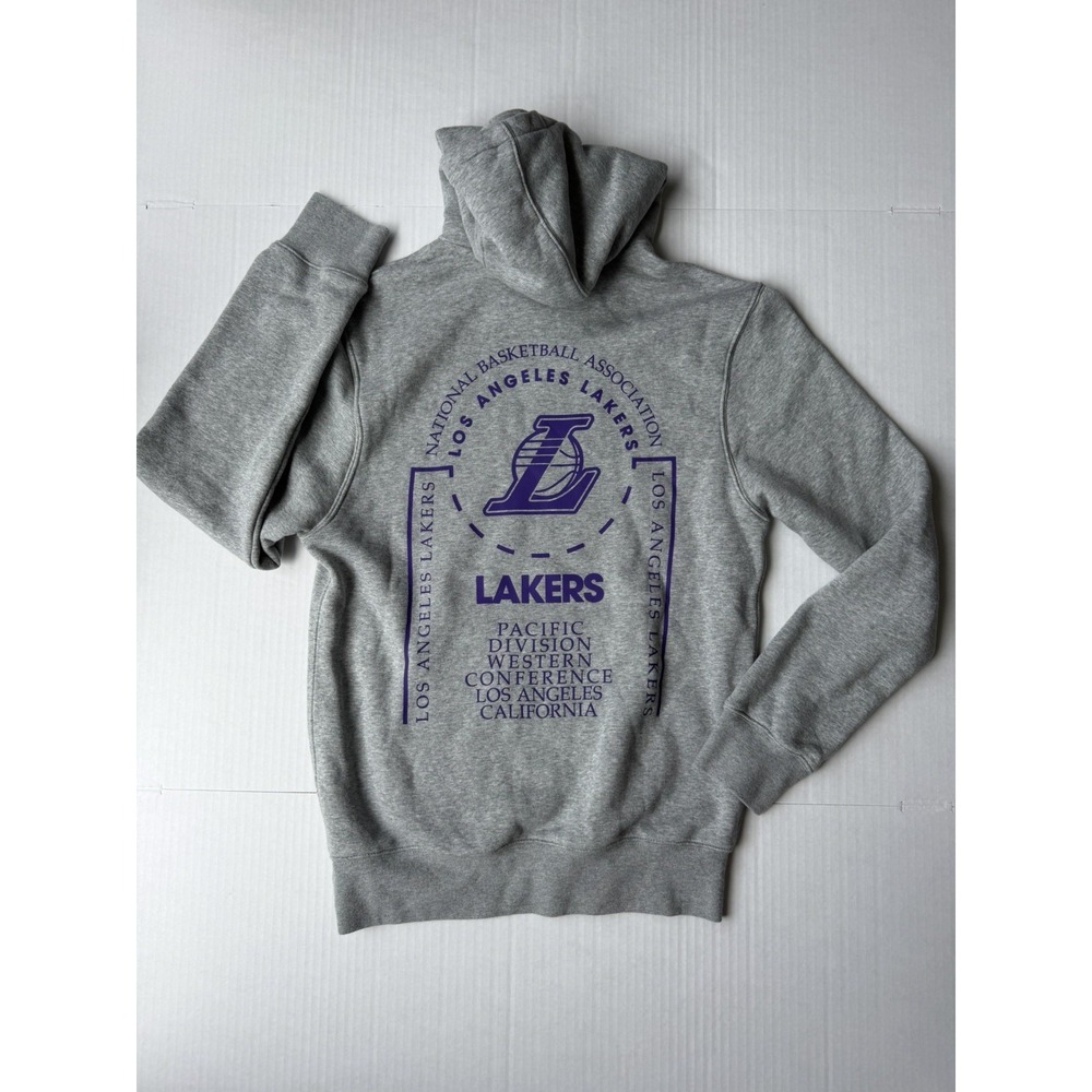 Nike NBA Los Angeles Lakers Hoodie Grey Men's Xs Embroidered - Picture 4 of 5